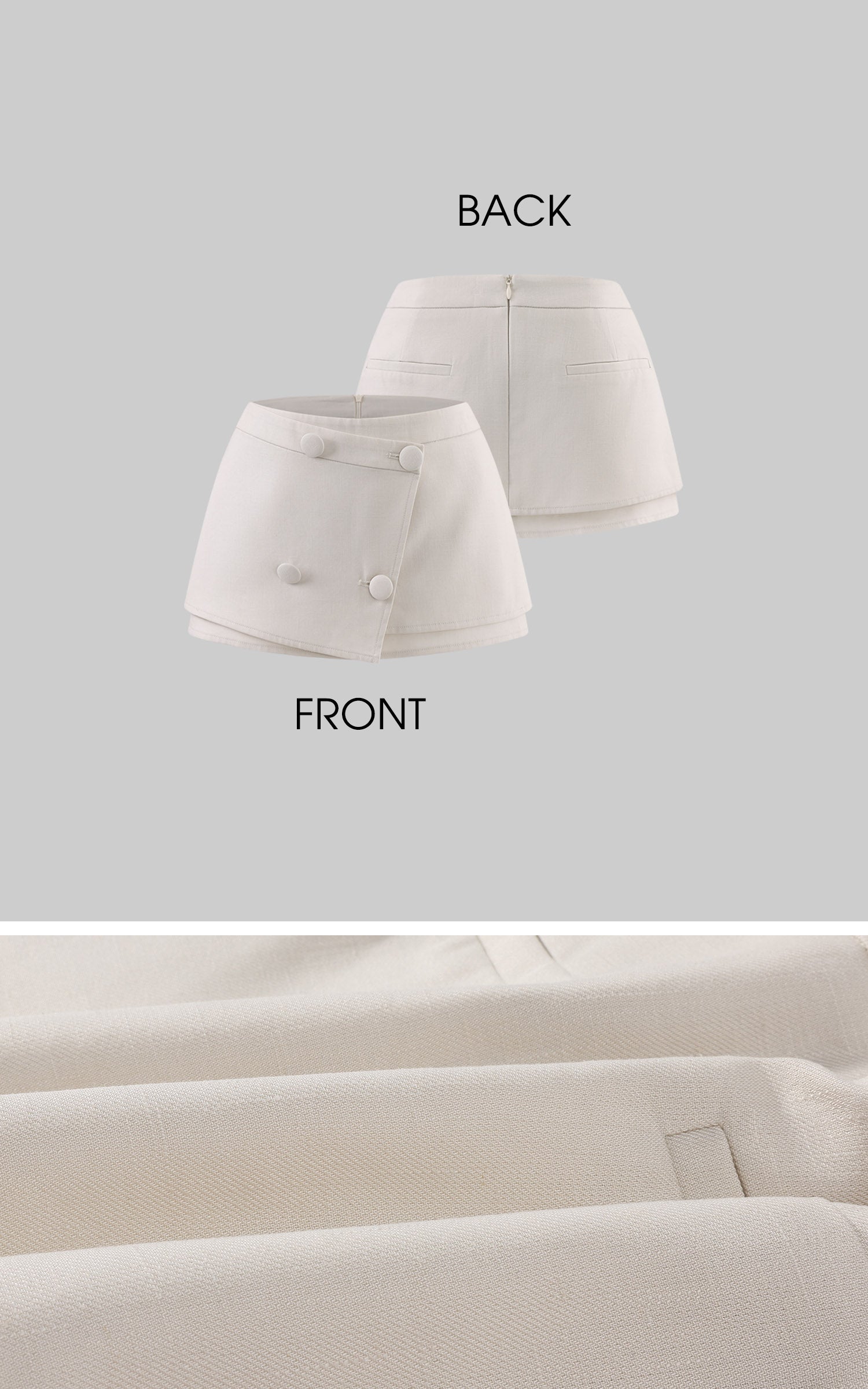 Hydrae Tailored Wrap Skort Mini Skirt