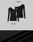 IAMXIAA Knock It Off Studded One-Shoulder Long Sleeve Tee