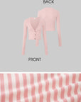 IAMXIAA Striped Cami and Cardigan Set with Lace Trim