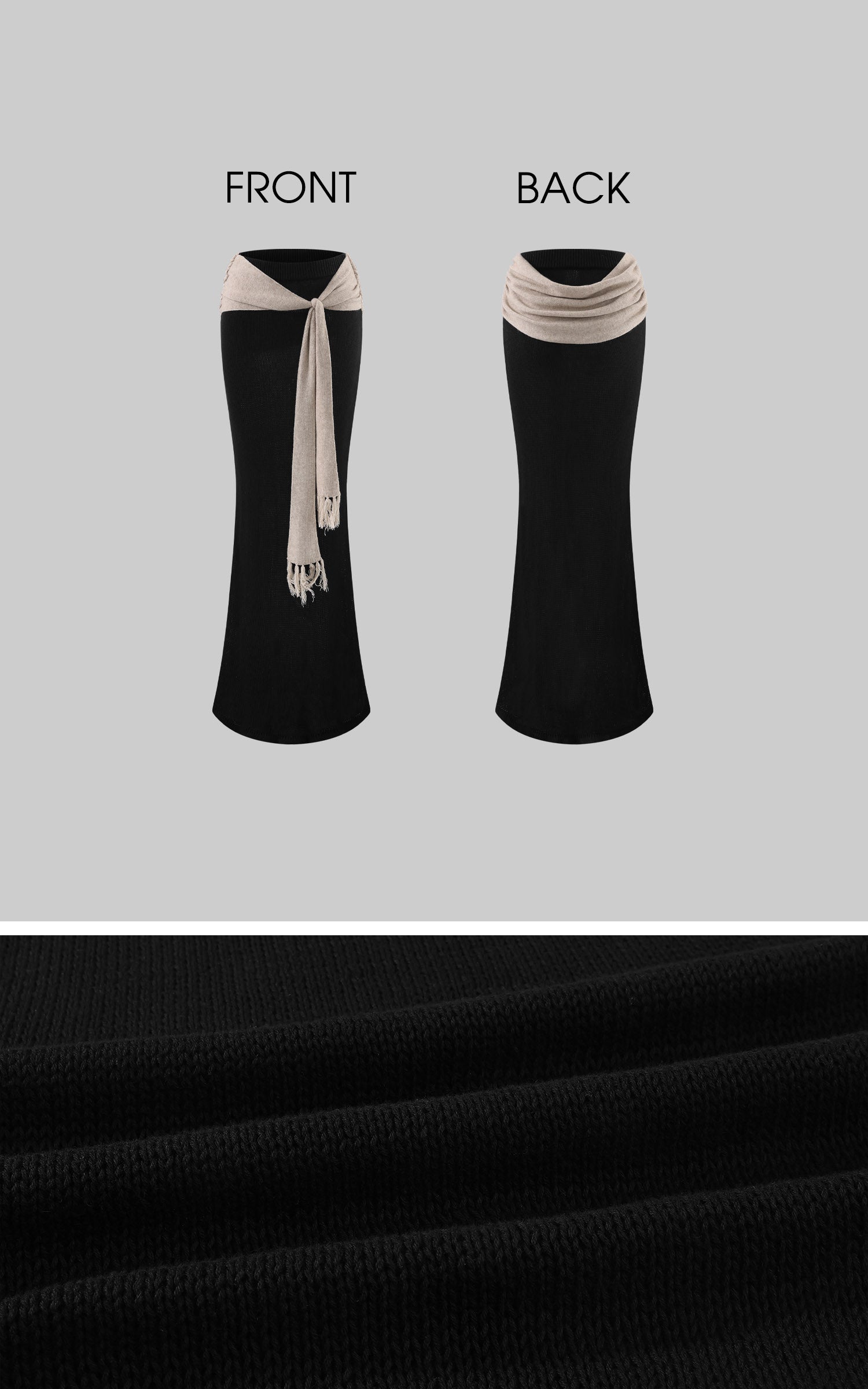 Rase le sol Draped Tie-Waist Wool Knit Maxi Skirt