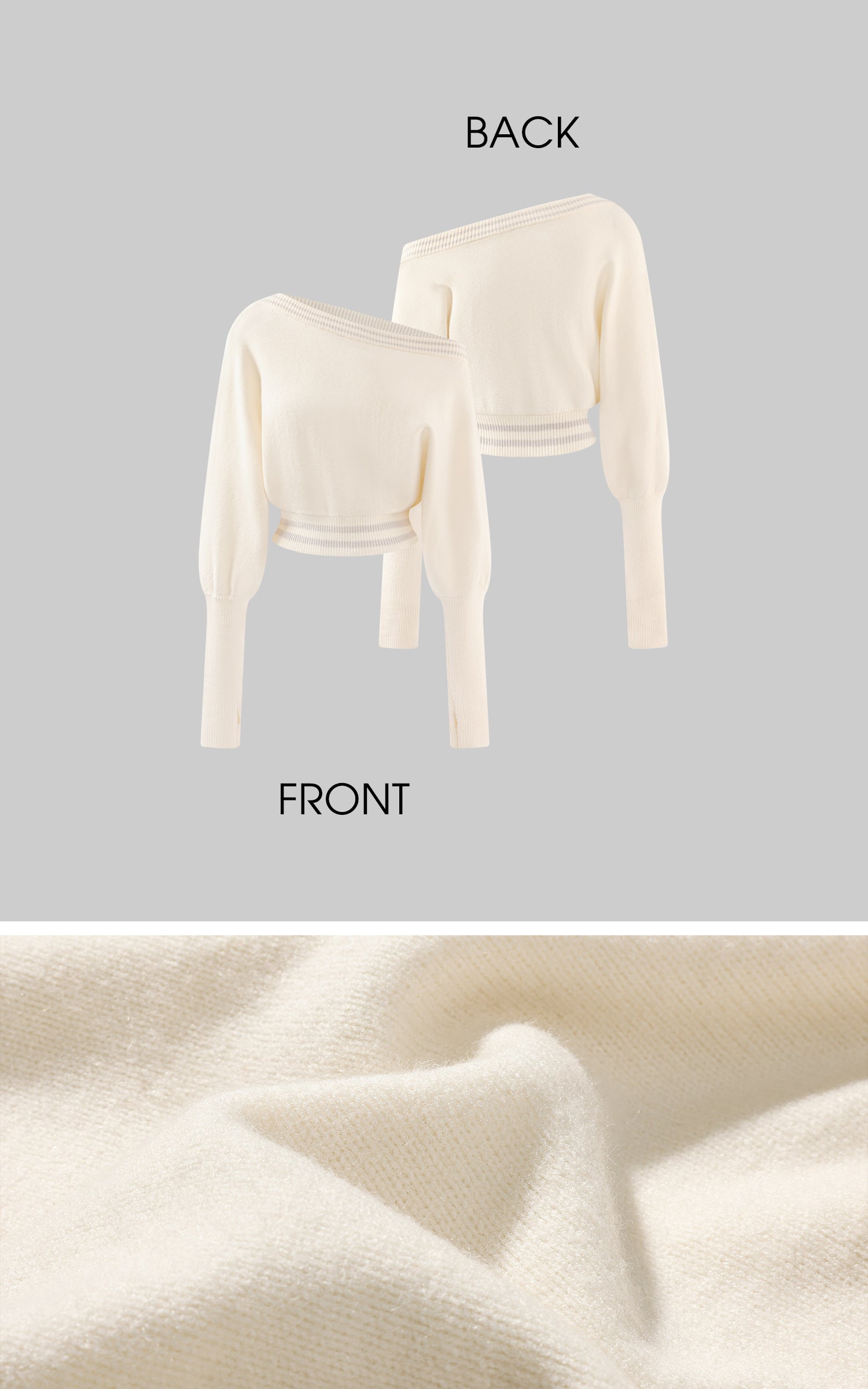 Rase le sol Off-Shoulder Knit Cropped Sweater