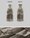 Rase le sol Tiered Lace-Panel Bustier Dress with Sheer Gloves
