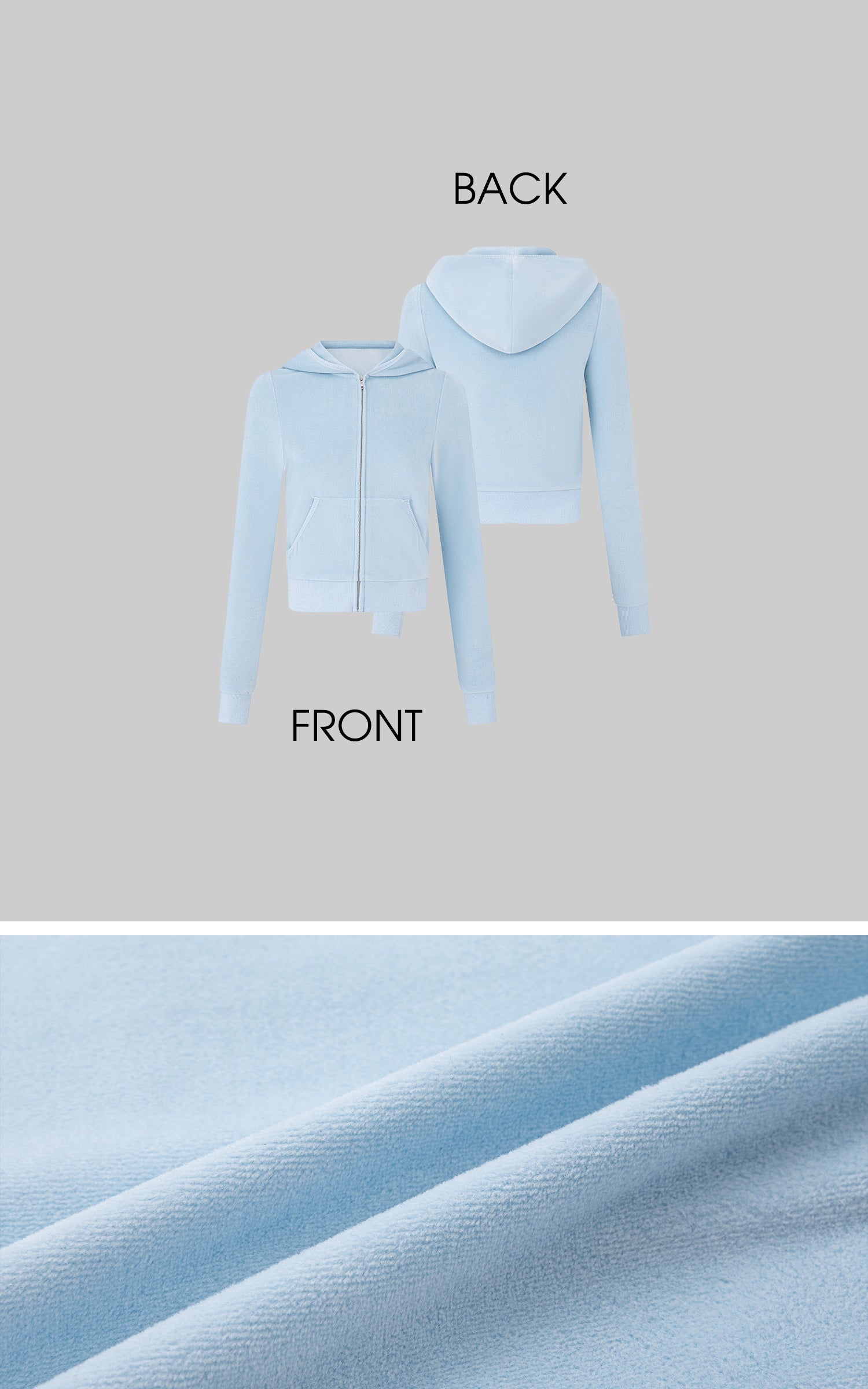 IAMXIAA Velour Zip-Up Hoodie &amp; Wide-Leg Pants Set