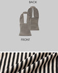 IAMXIAA Deep Plunge Striped Halter Top