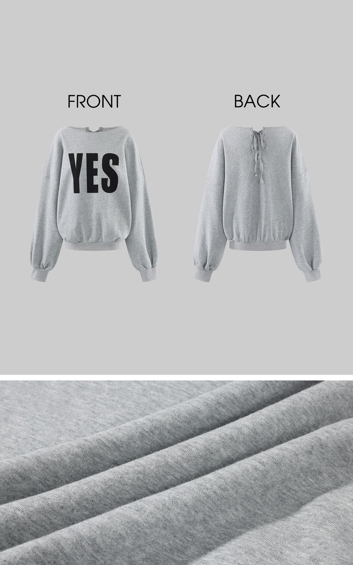 WARDEN EDGE YES Graphic Lace-Up Off-Shoulder Sweatshirt