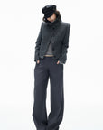 IAMXIAA Sculpted Funnel-Neck Fitted Jacket with Structured Shoulders