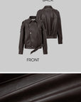 IAMXIAA Faux Leather Belted Jacket