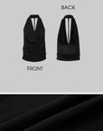 IAMXIAA バックレスドレープハルターニットトップ