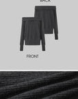 IAMXIAA Off-Shoulder Knit Sweater Charcoal Grey Pullover