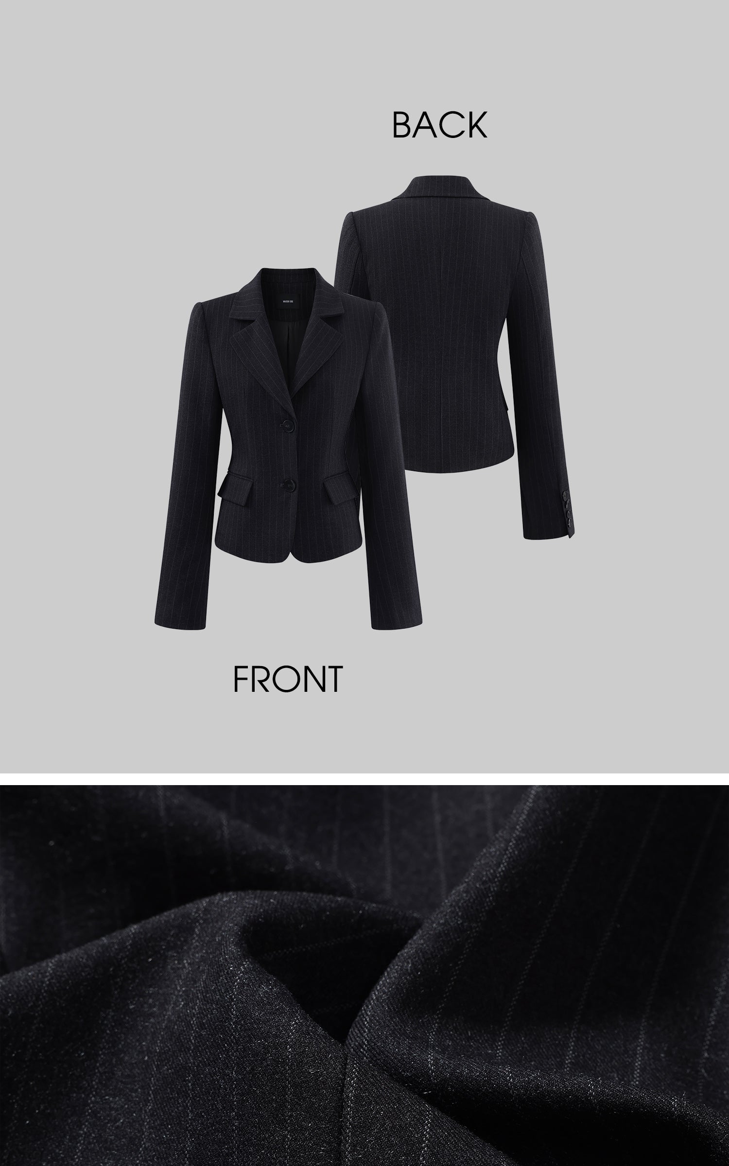 WARDEN EDGE 핀스트라이프 테일러드 블레이저 &amp; 쇼츠 세트