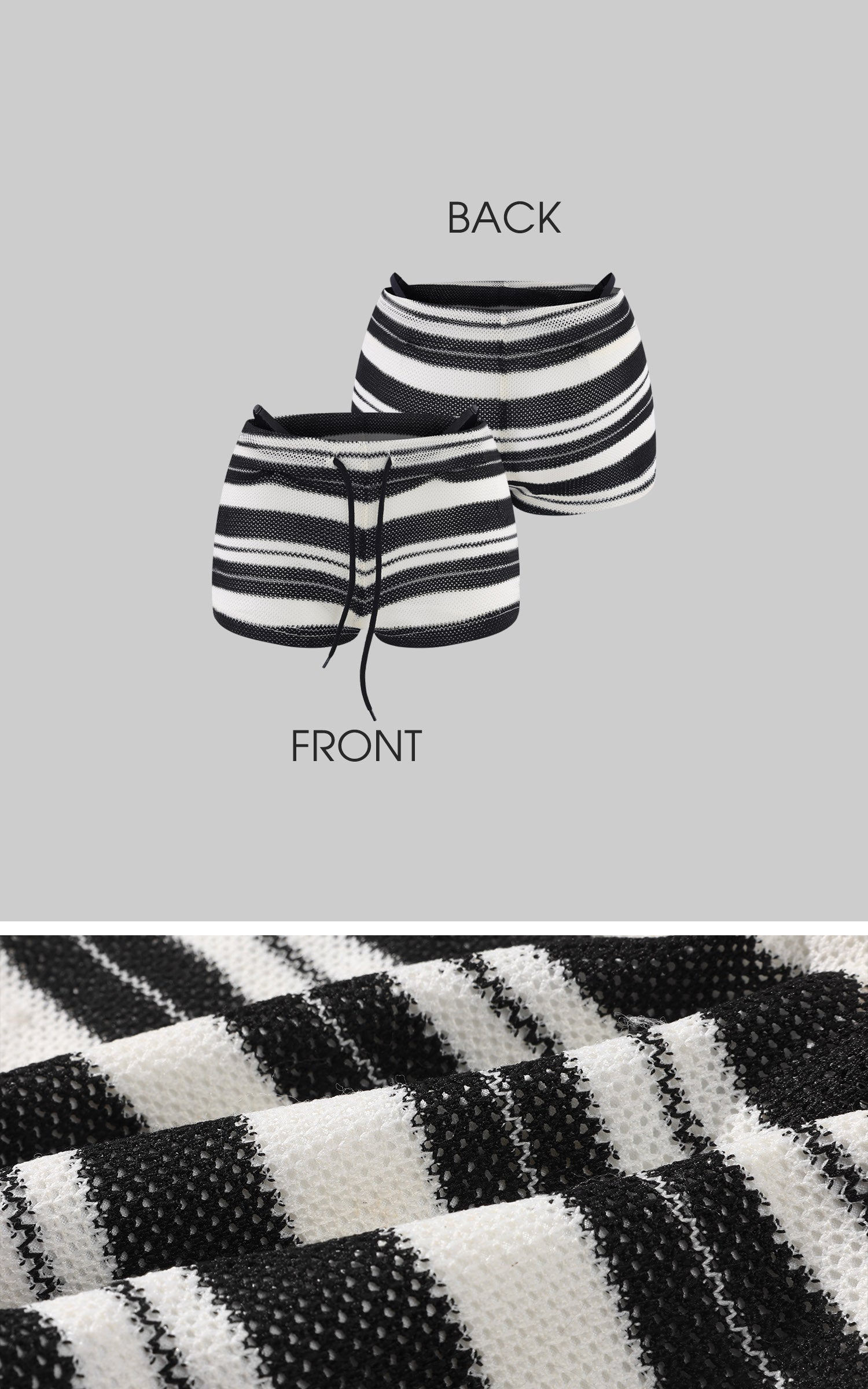 Hydrae Micro lounge en maille à rayures taille basse Short