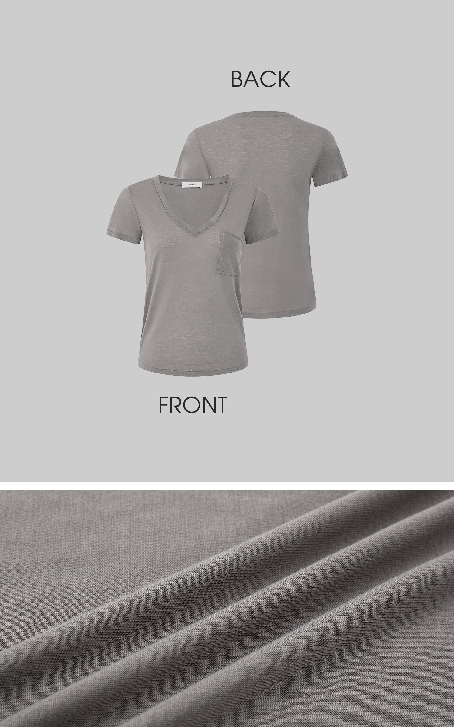 IAMXIAA T-shirt transparent à col en V avec poche