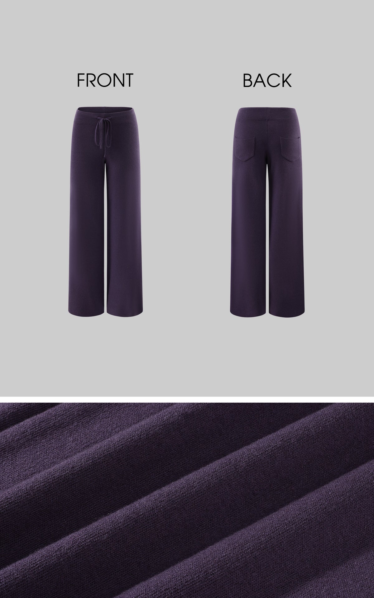 ROVENTE Knit Zip-Up Hoodie &amp; Drawstring Wide-Leg Pants Set