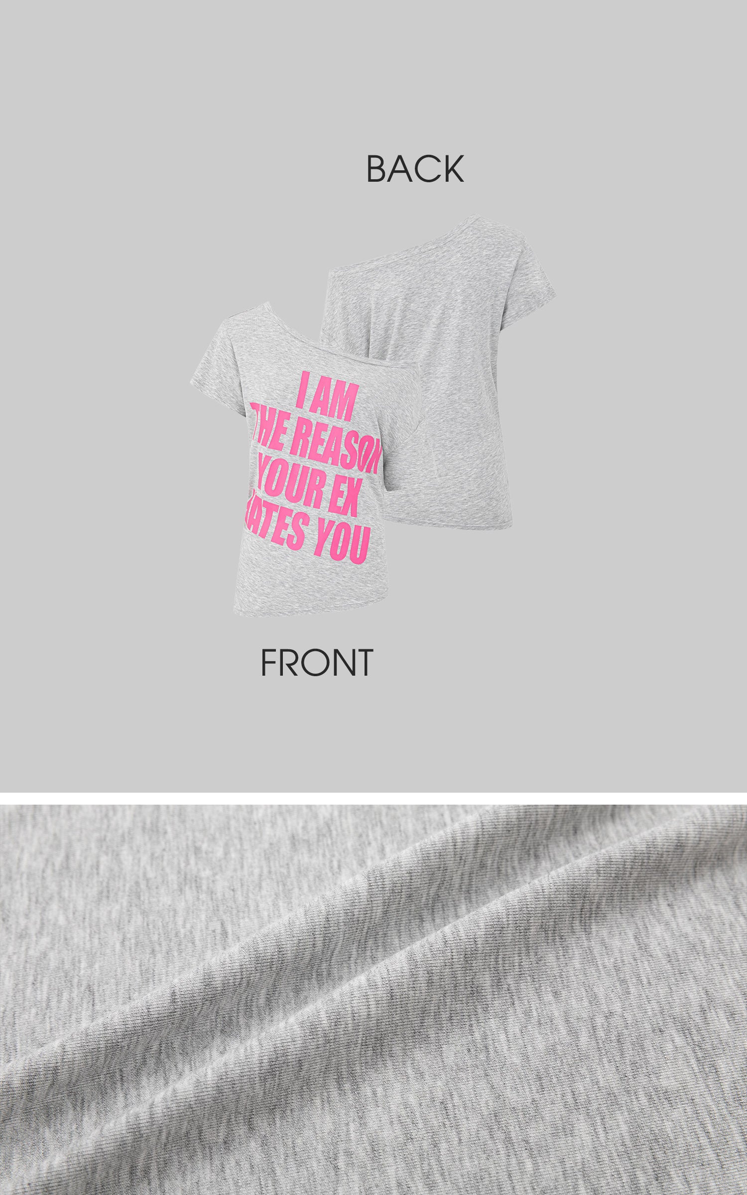 IAMXIAA Off-Shoulder Graphic Slouch Tee