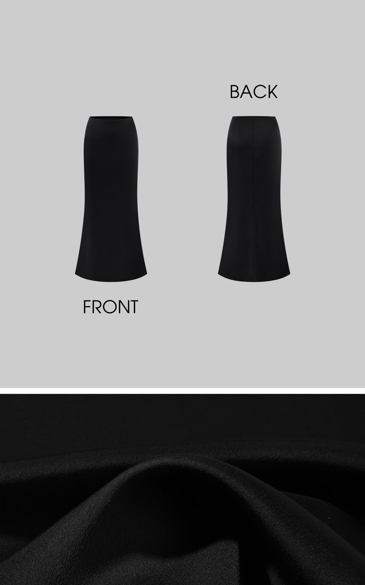 0122stepll Low-Rise Satin Mermaid Maxi Skirt
