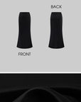 0122stepll Low-Rise Satin Mermaid Maxi Skirt