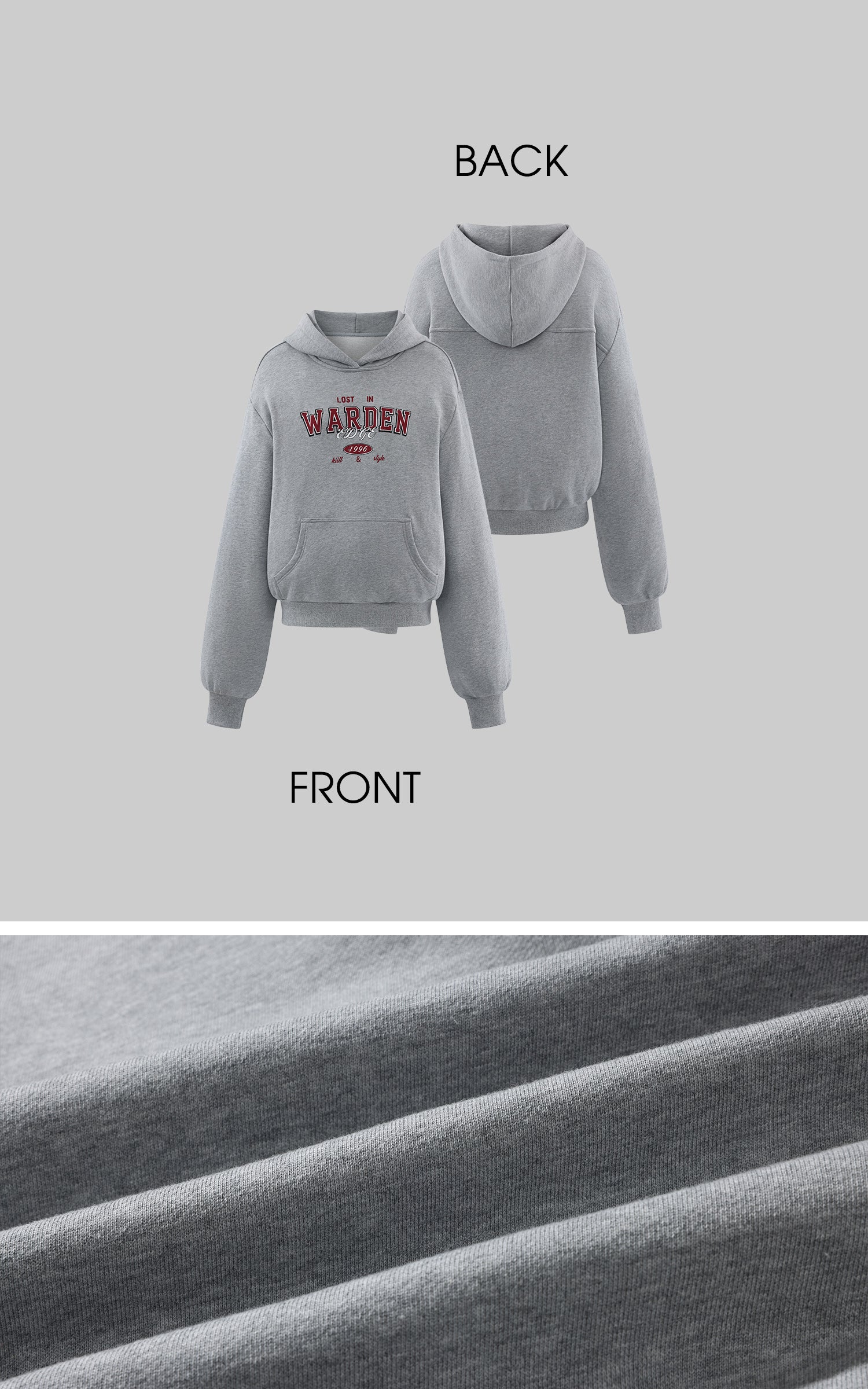 WARDEN EDGE Vintage Logo Oversized Hoodie