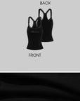 ROVENTE Rhinestone Logo Lace Trim Tank Top