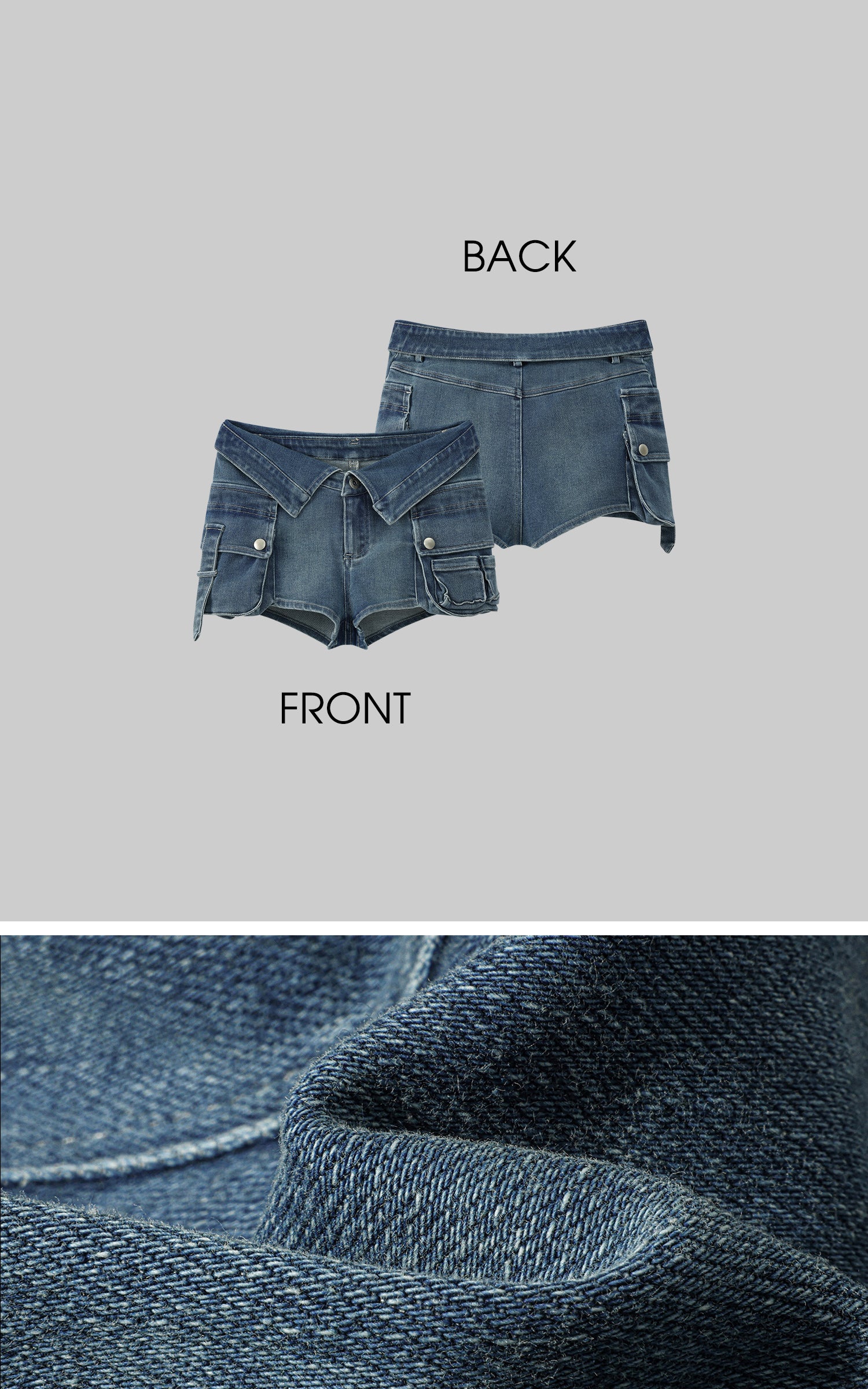 WARDEN EDGE Collar-Waist Deconstructed Denim Shorts - PINKPARKS