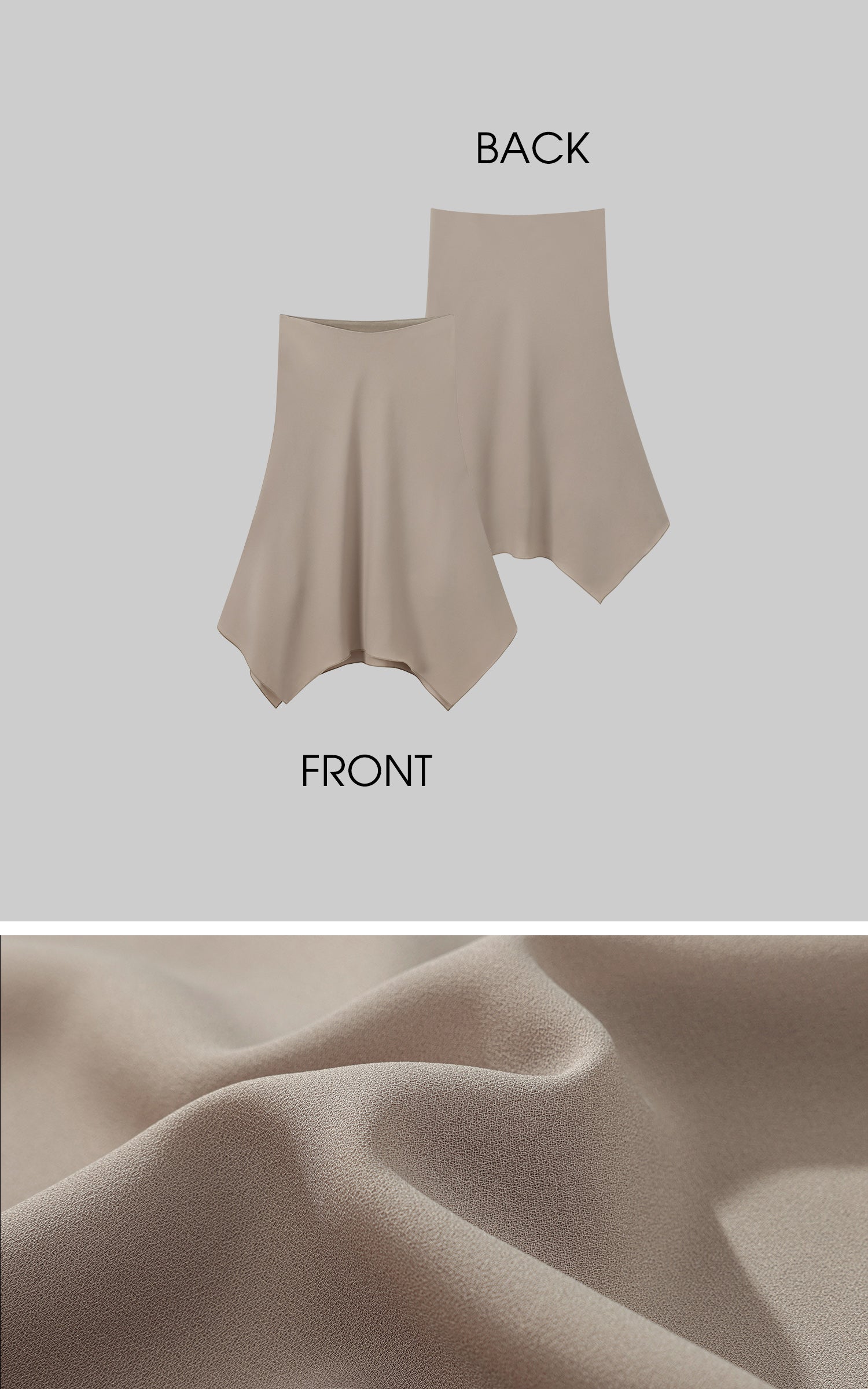 ROVENTE Asymmetric Drape Midi Skirt - PINKPARKS