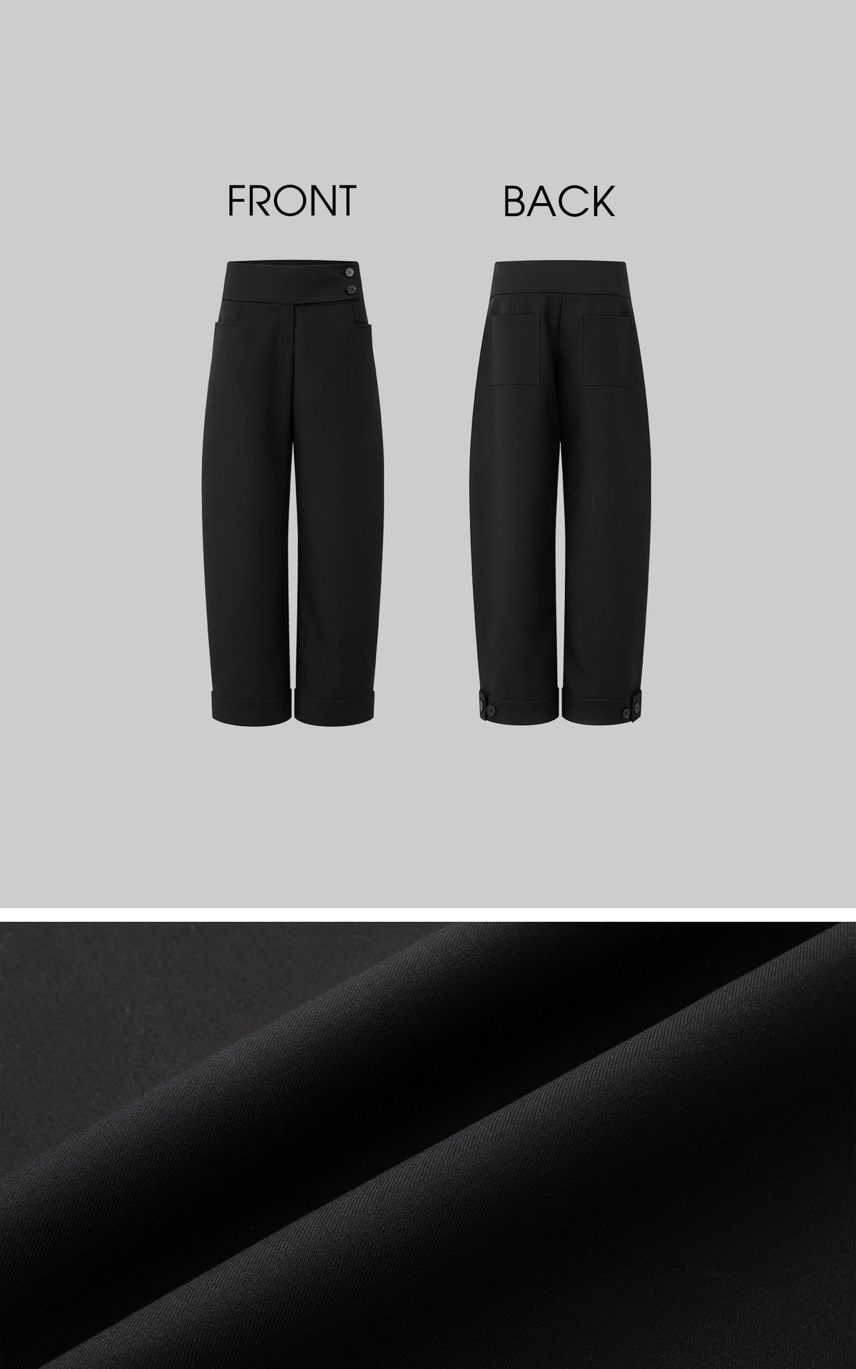 IAMXIAA Low-Rise Double Button Oversized Wide Leg Tailored Pants