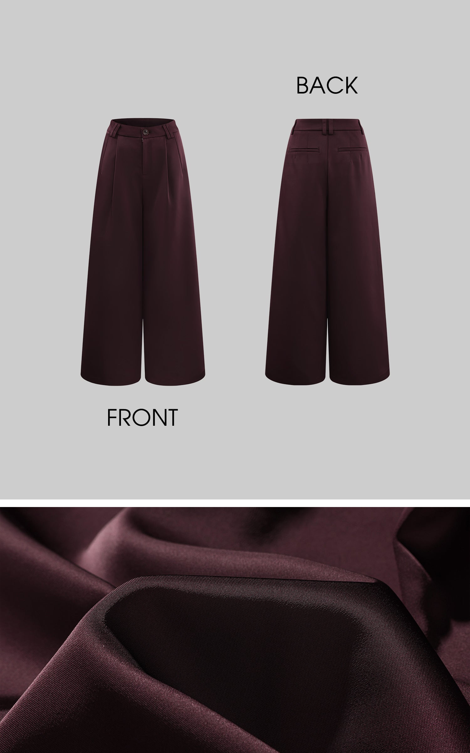 ROVENTE 새틴 와이드 레그 팬츠