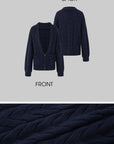 IAMXIAA Cable Knit Button Cardigan Relaxed Fit