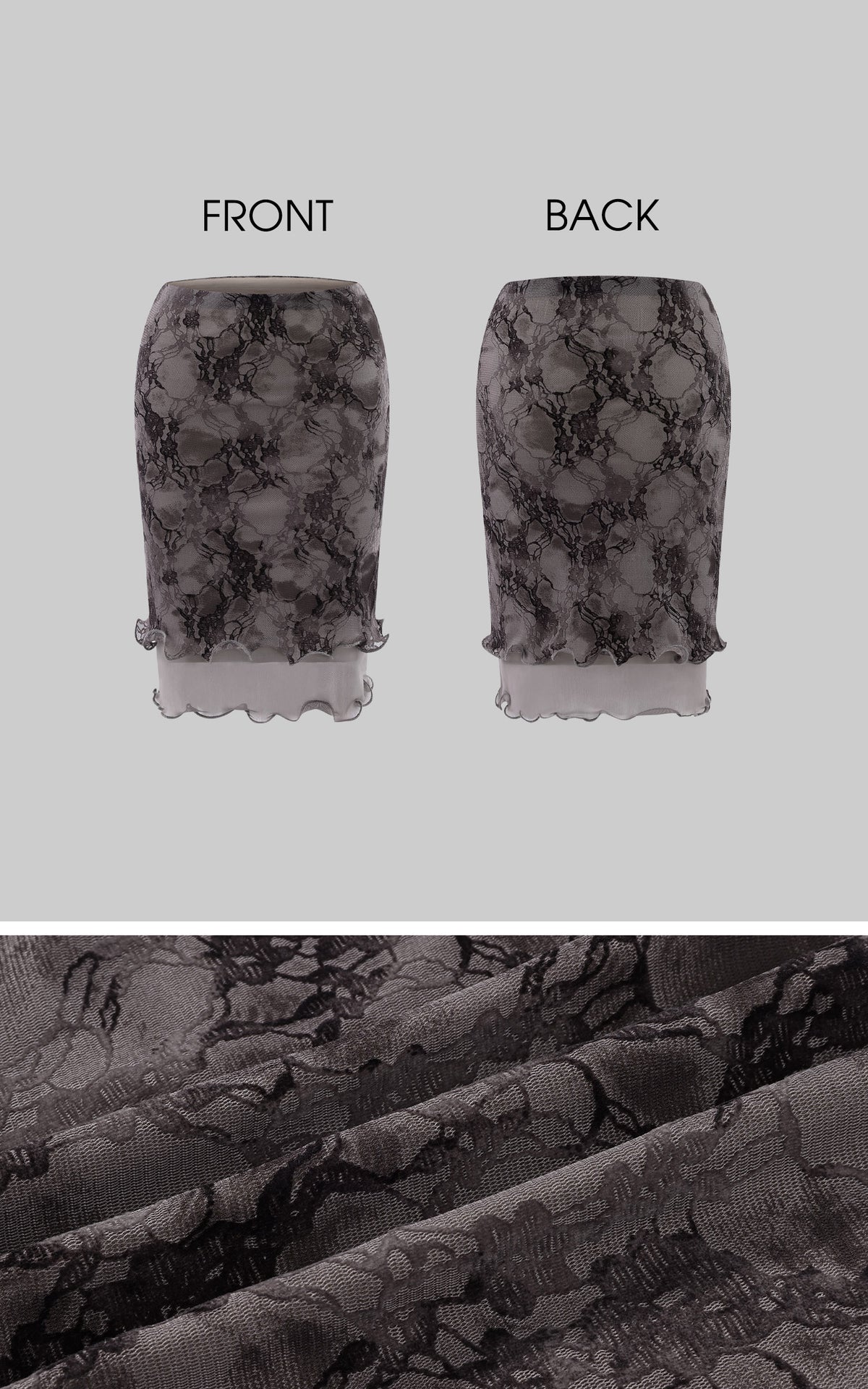 Hydrae Buckle Collar Moto Jacket &amp; Layered Lace Skirt Set