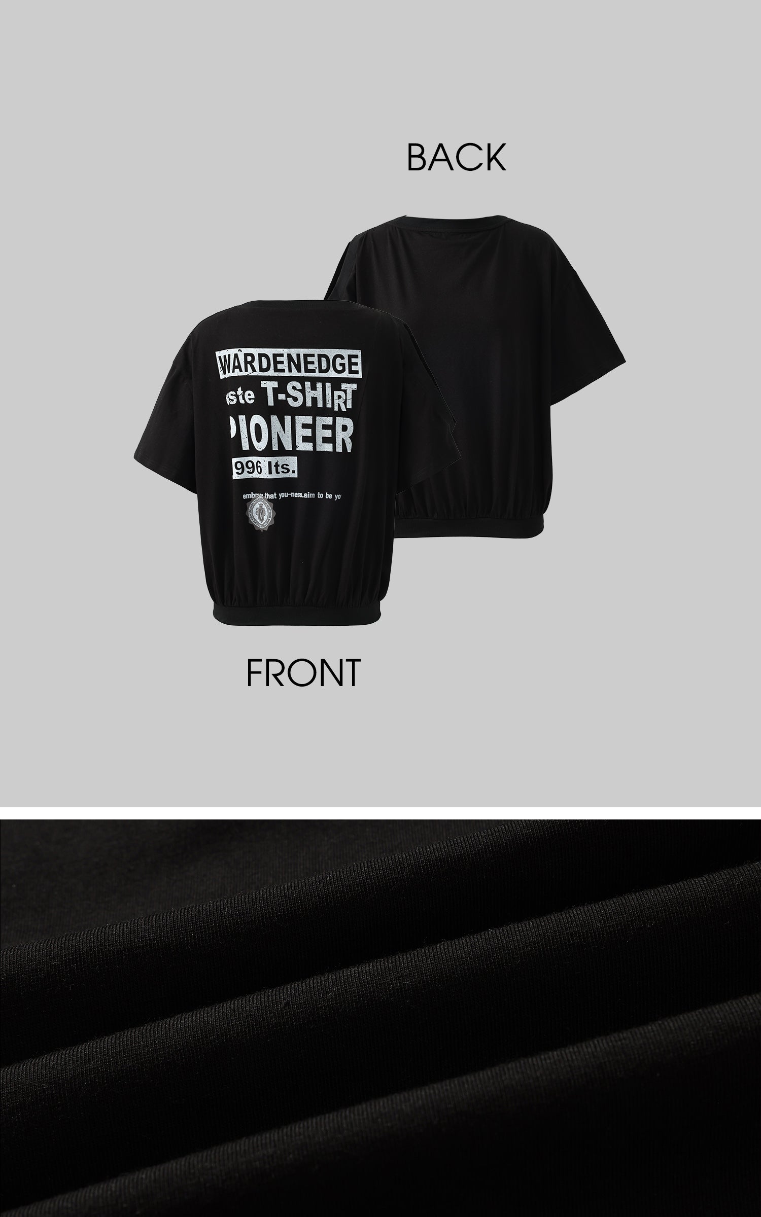 WARDEN EDGE Slashed Shoulder Graphic T-Shirt - PINKPARKS