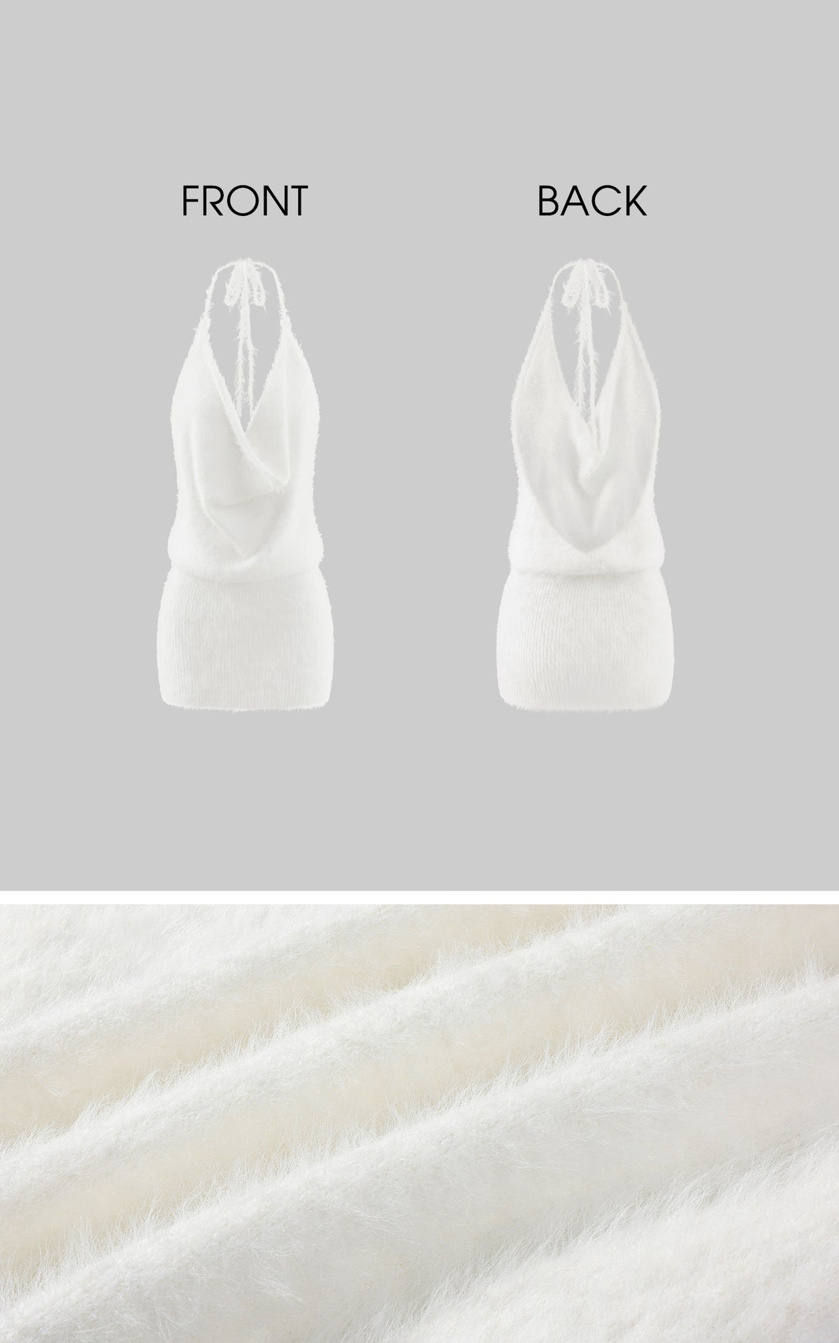 0122stepll Sheer Knit Top &amp; Fuzzy Cowl Mini Dress Set