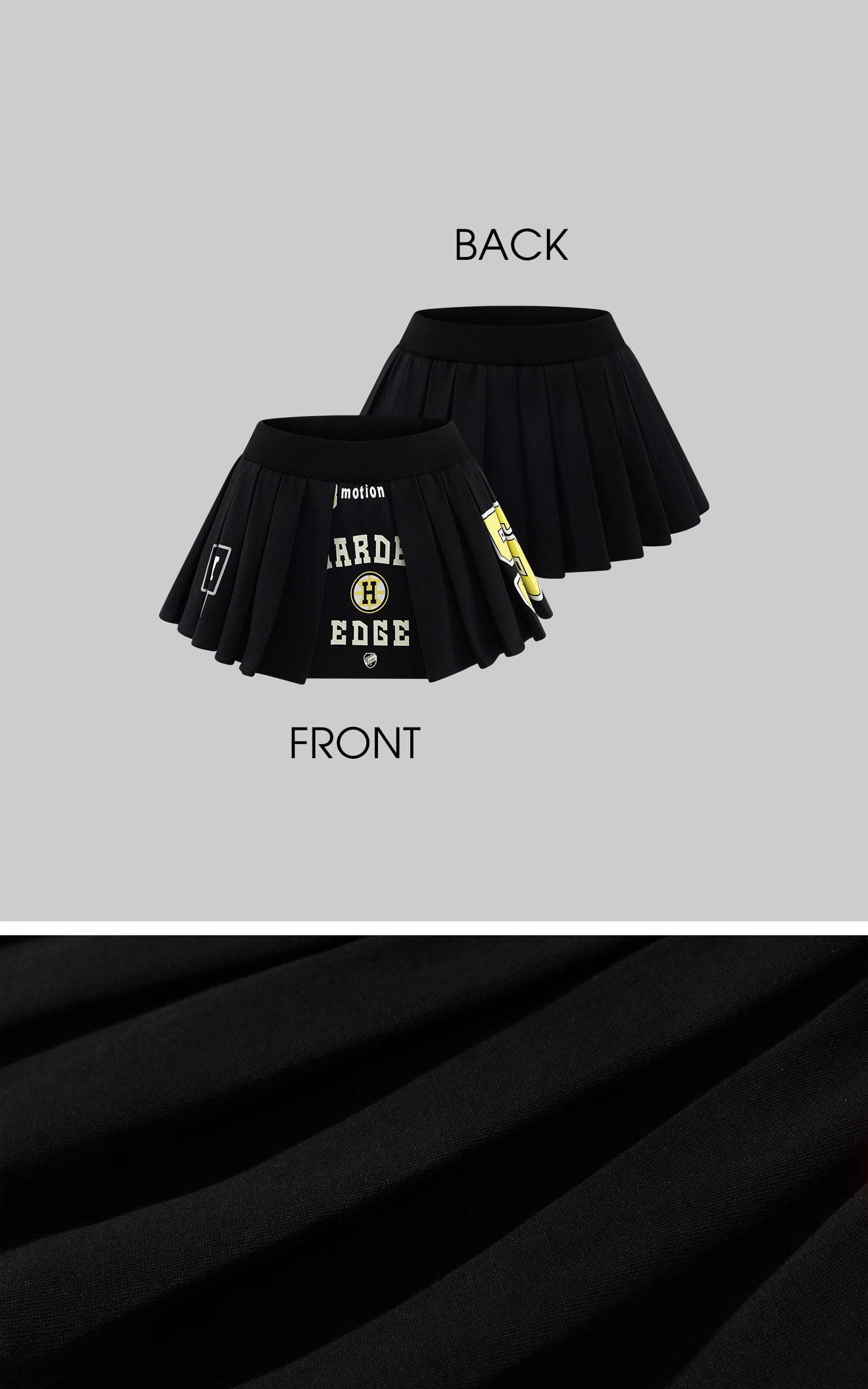 WARDEN EDGE Graphic Pleated Mini Skirt