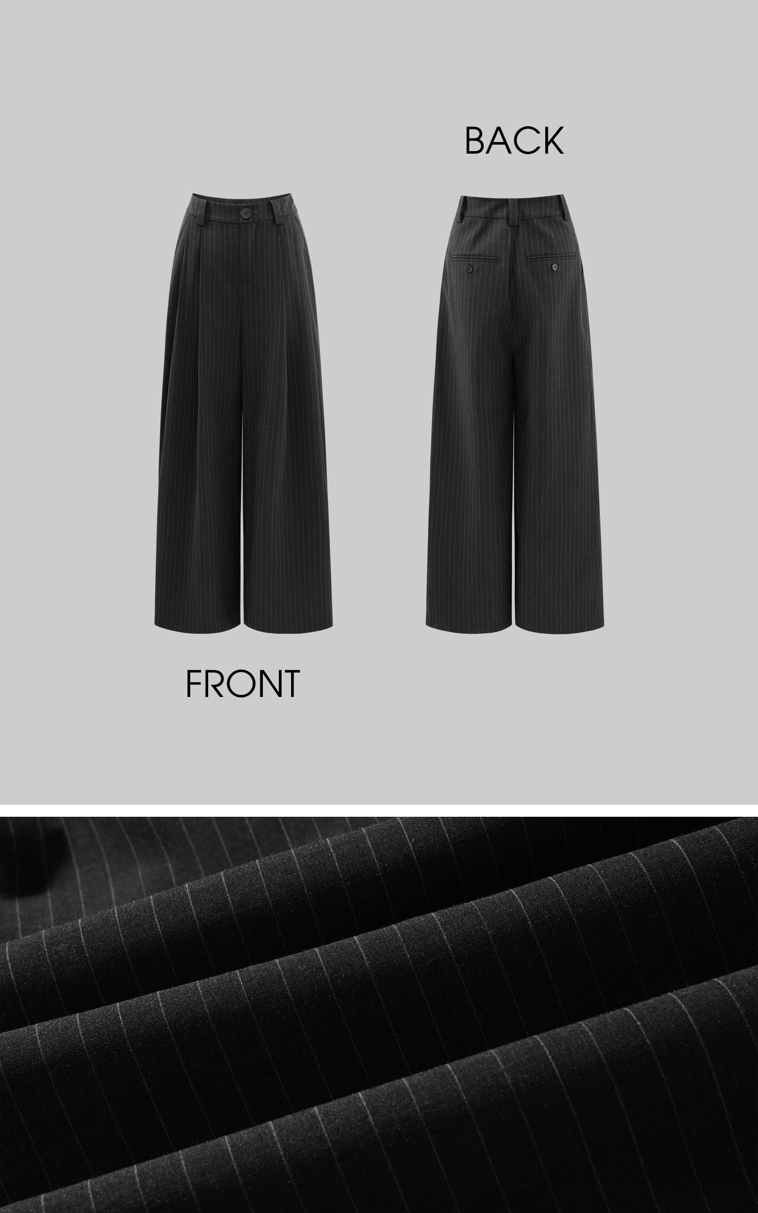 WARDEN EDGE Pinstripe Suit Set with Blazer Shirt and Wide Trousers