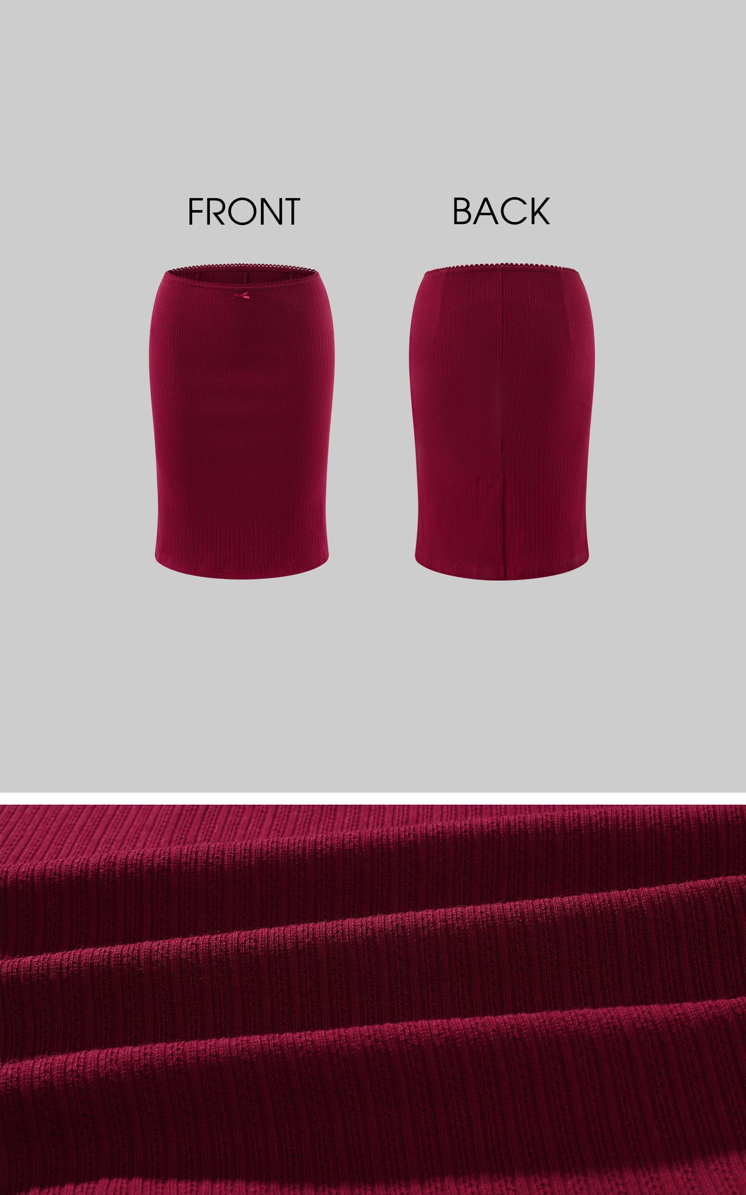Hydrae Low-Rise Ribbed Midi Skirt with Lace-Trim Waist