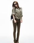 IAMXIAA Chemise Olive à Poches Utilitaires