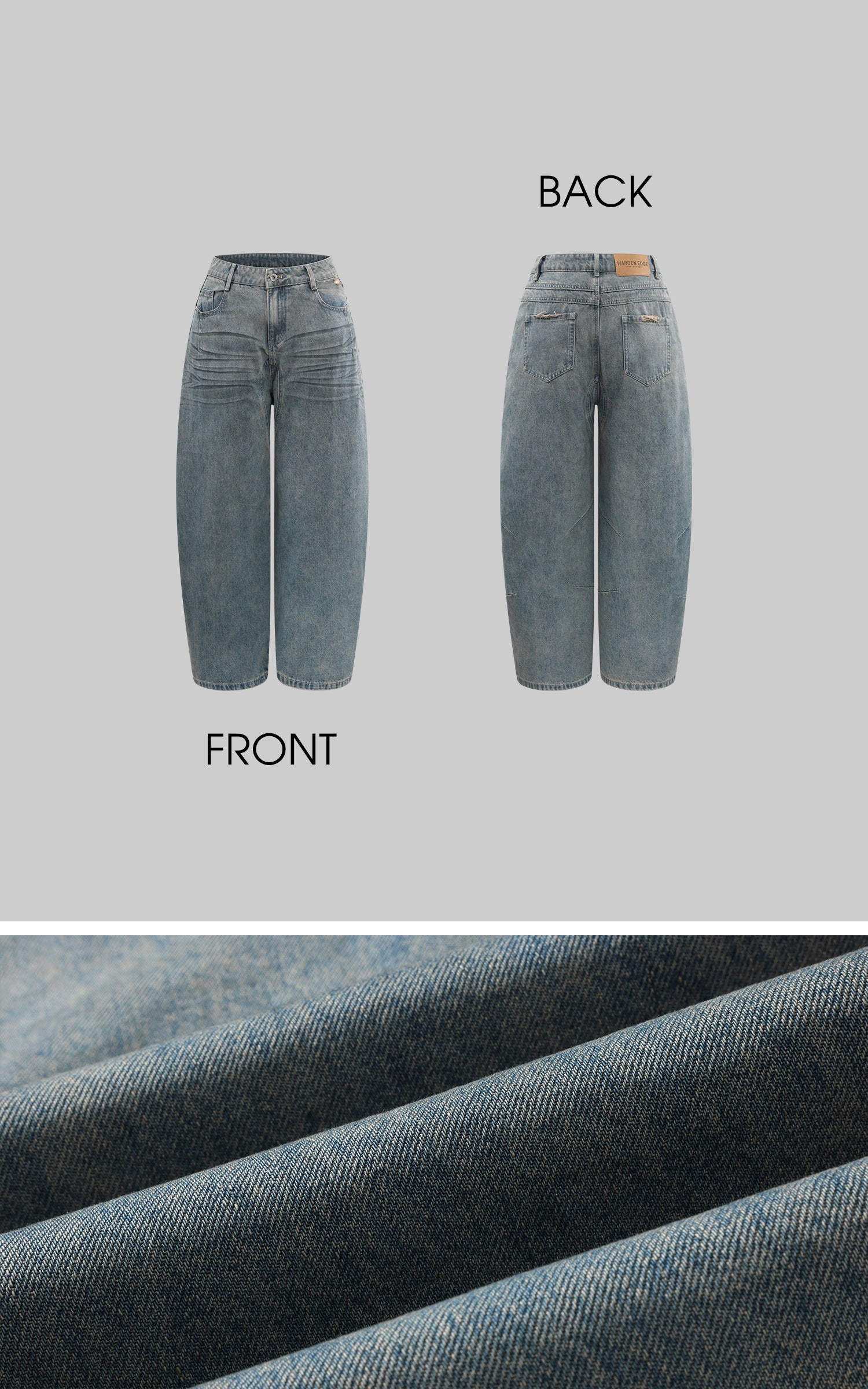 WARDEN EDGE Sculpted Wide Leg Denim Pants