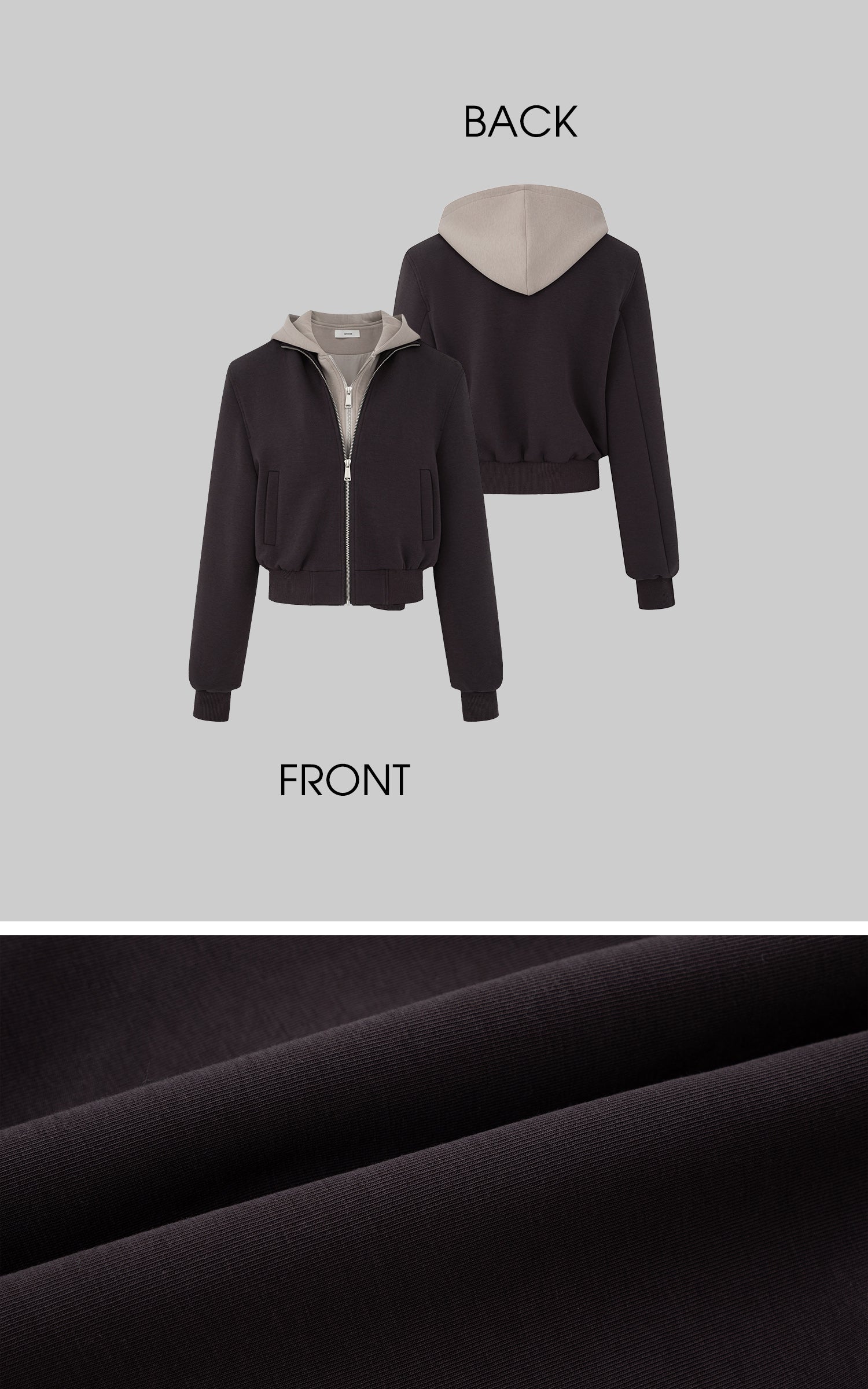 IAMXIAA 레이어드 후드 집업 재킷