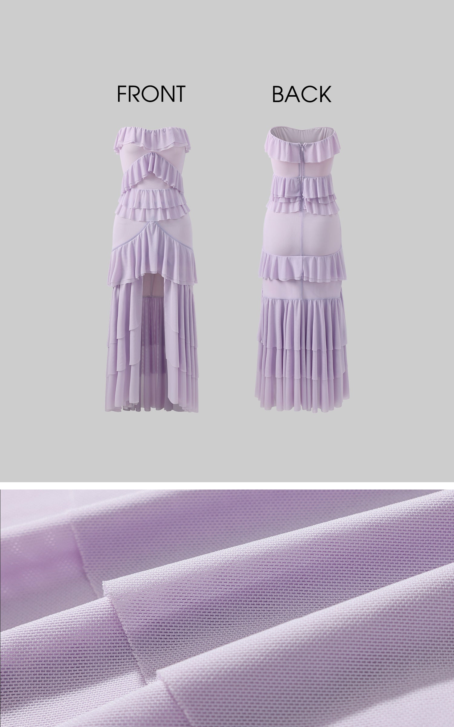 DreamyNerd Mesh Cascade Ruffle Gown - PINKPARKS