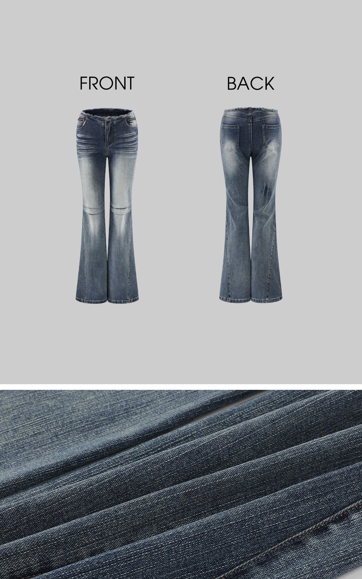 Rase le sol Distressed Low-Rise Washed Flared Denim Jeans