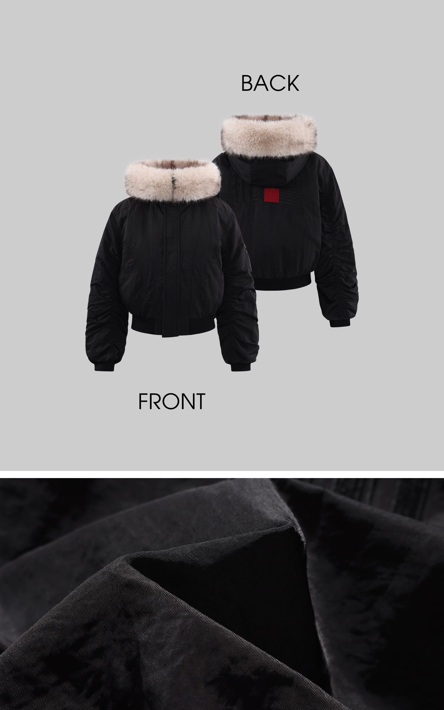 WARDEN EDGE Faux Fur Trim Cropped Bomber Jacket