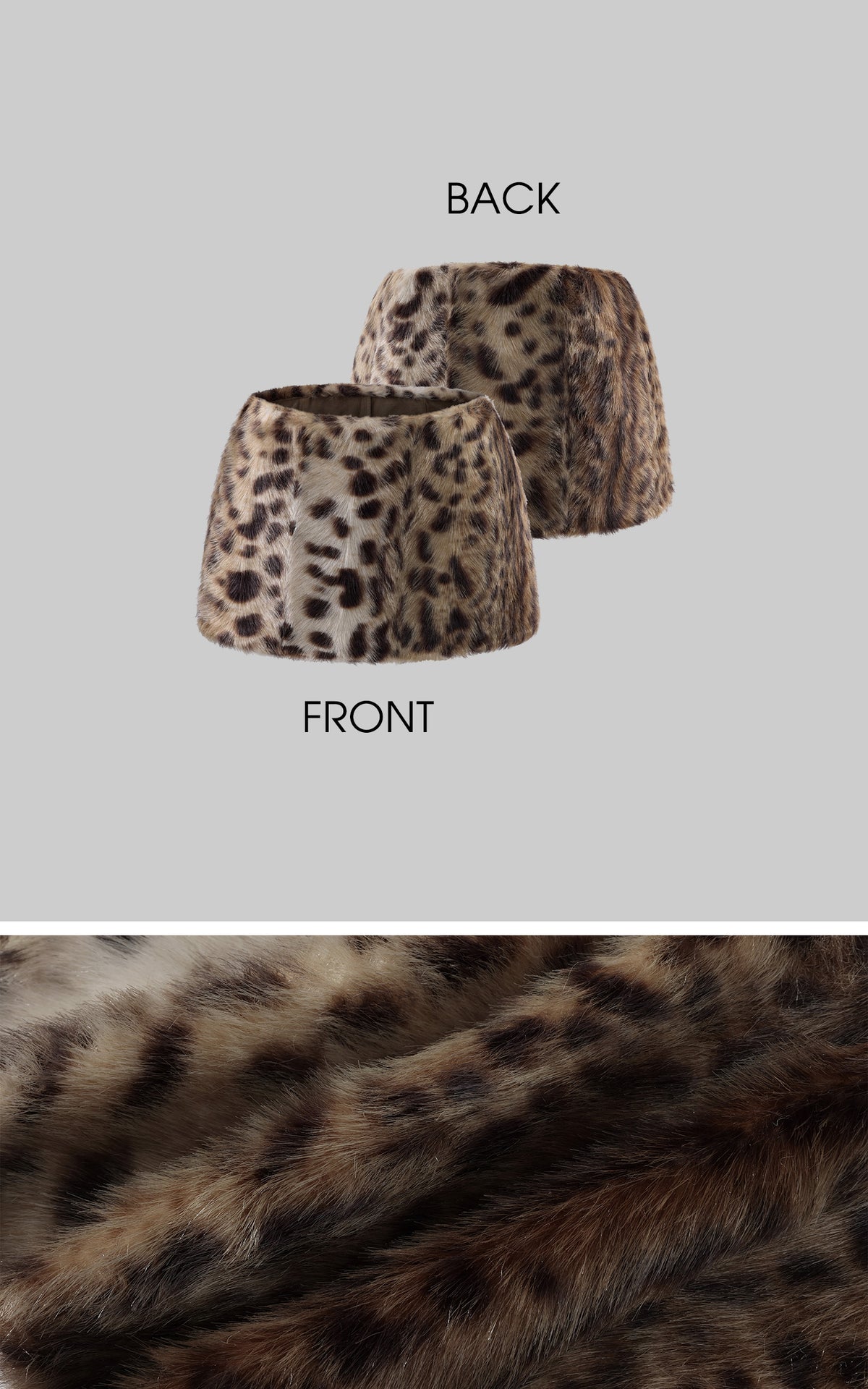 ROVENTE Plush Leopard Print Mini Skirt with Built-In Shorts