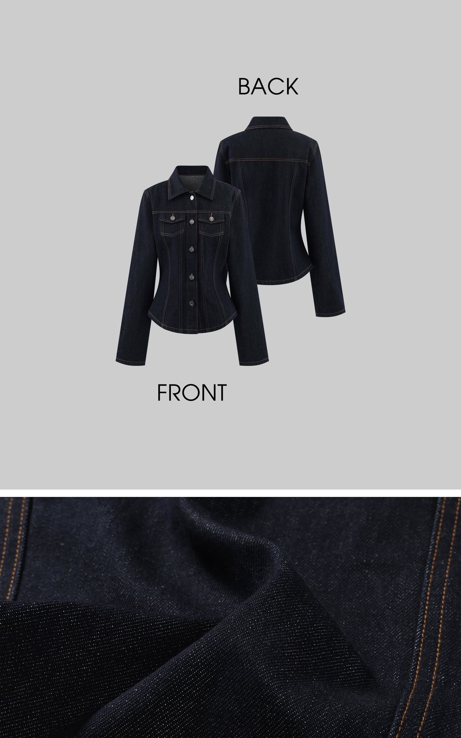 0122stepll Veste en jean sculptée &amp; Ensemble jean droit taille basse