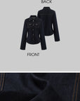0122stepll Veste en jean sculptée & Ensemble jean droit taille basse