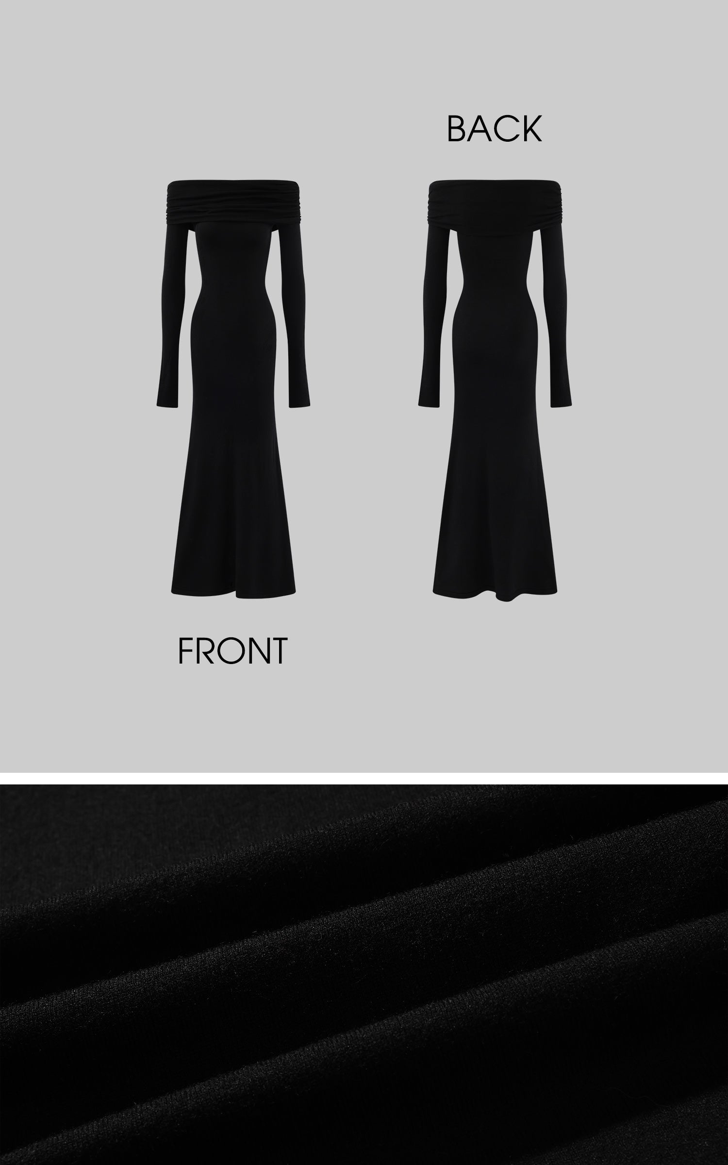 Rase le sol Off-Shoulder Fitted Knit Evening Dress