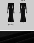 Rase le sol Off-Shoulder Fitted Knit Evening Dress