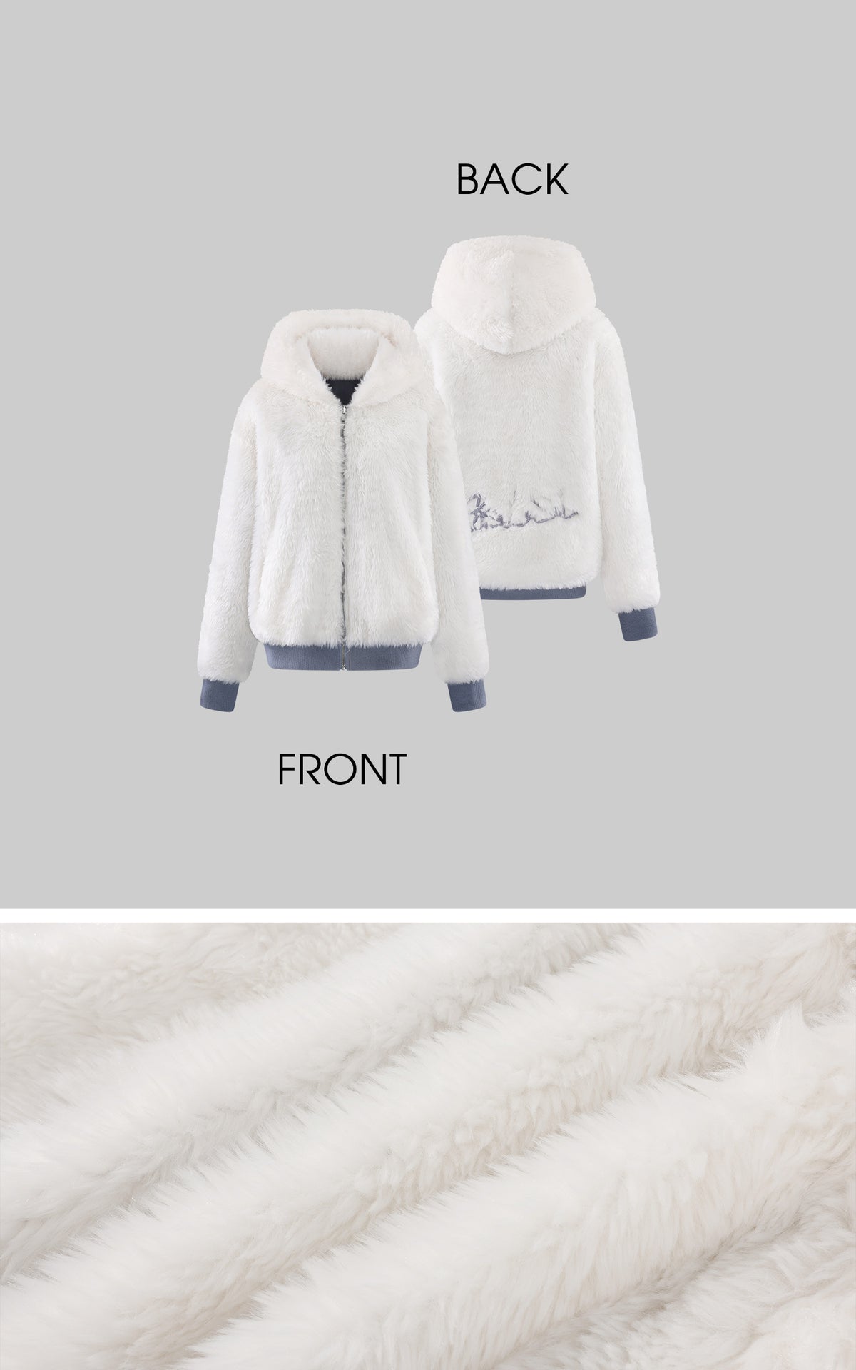 Rase le sol Reversible Faux Fur Hooded Zip Jacket