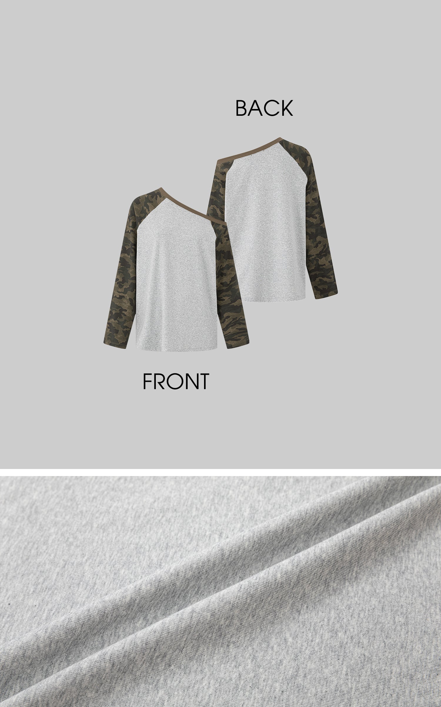 IAMXIAA Camo Sleeve Off-Shoulder Raglan T-Shirt