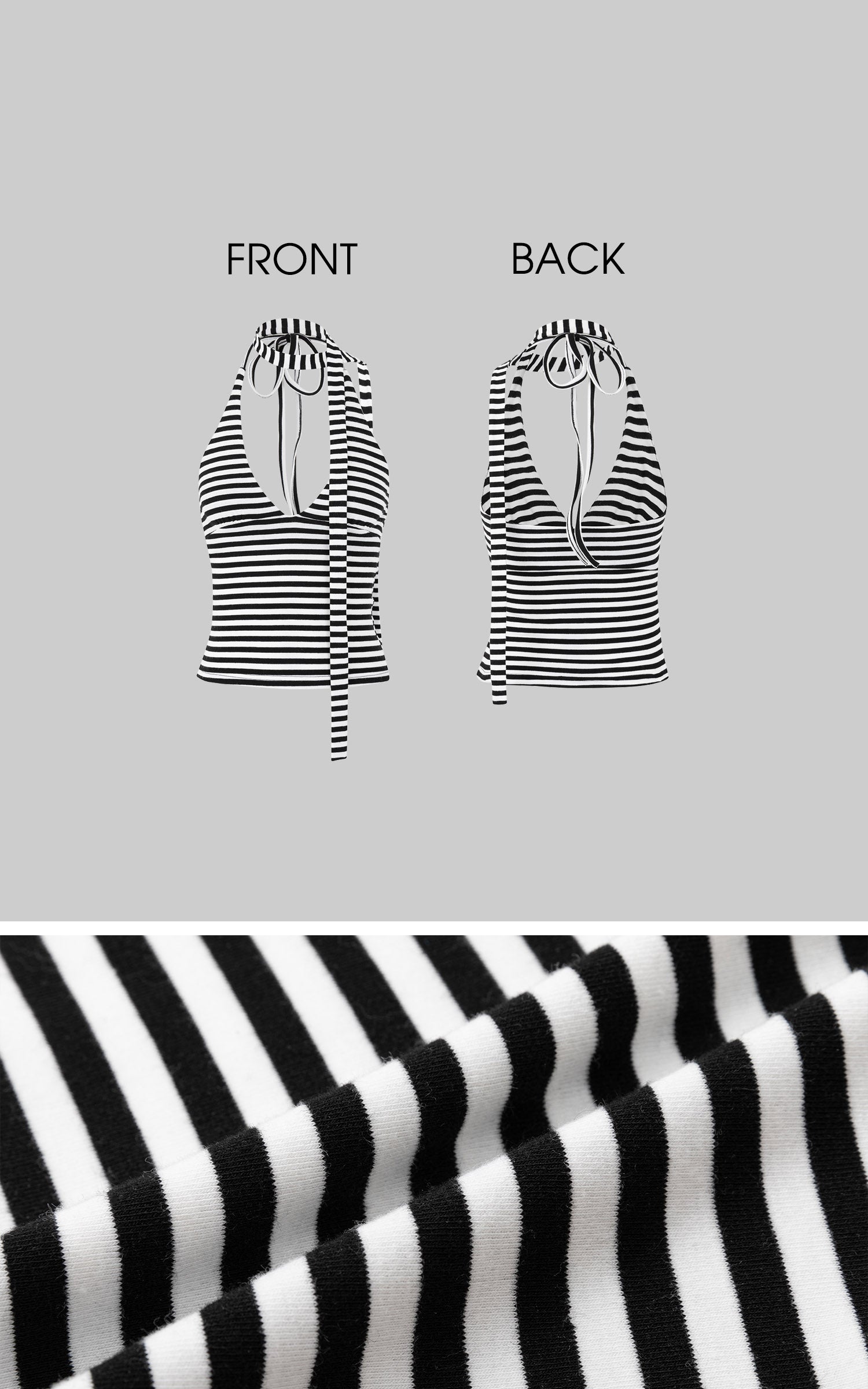 IAMXIAA Striped Halter Neck Flare Pants Set