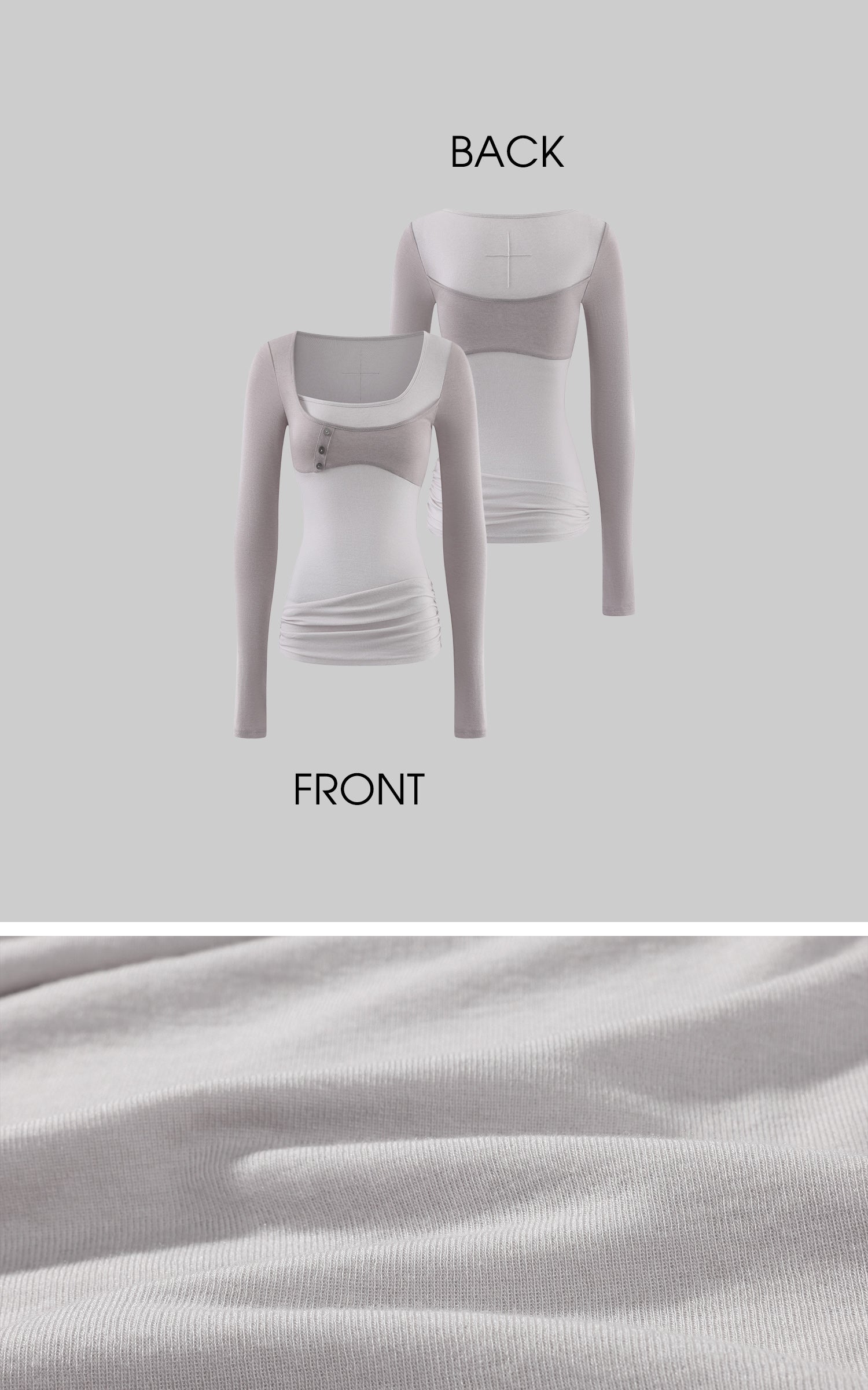 Rase le sol Layered Panel Fitted Long Sleeve T-Shirt