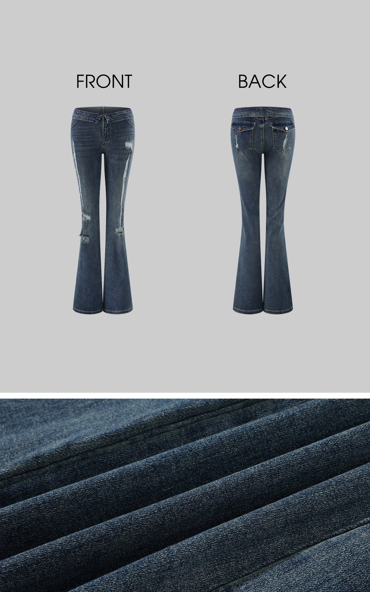 Rase le sol Distressed Low-Rise Flared Jeans