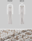 ROVENTE Ivory Lace Corset Cutout Maxi Dress